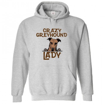 Crazy GreyHound Lady Classic Unisex Kids and Adults Pullover Hoodie for Dog Lovers